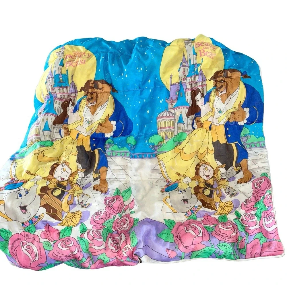 Vintage Beauty & The Beast Sleeping Bag Belle 1990s Disney 27x55